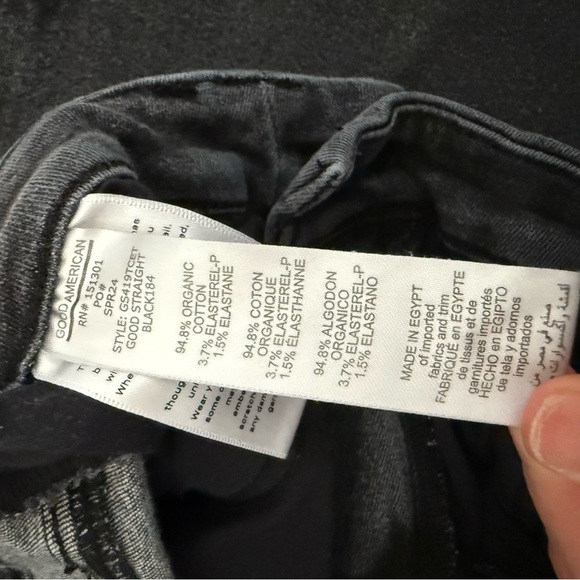 Good American "Good Straight" Jeans Womens 10/30 Black Mid Rise Straight Leg‎ - Picture 8 of 13